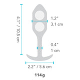 Dop Anal B-Vibe Snug Plug 2 Butt Plug, Medium, Mov, cu bile ponderate, 10.5 cm