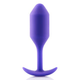 Dop Anal B-Vibe Snug Plug 2 Butt Plug, Medium, Mov, cu bile ponderate, 10.5 cm