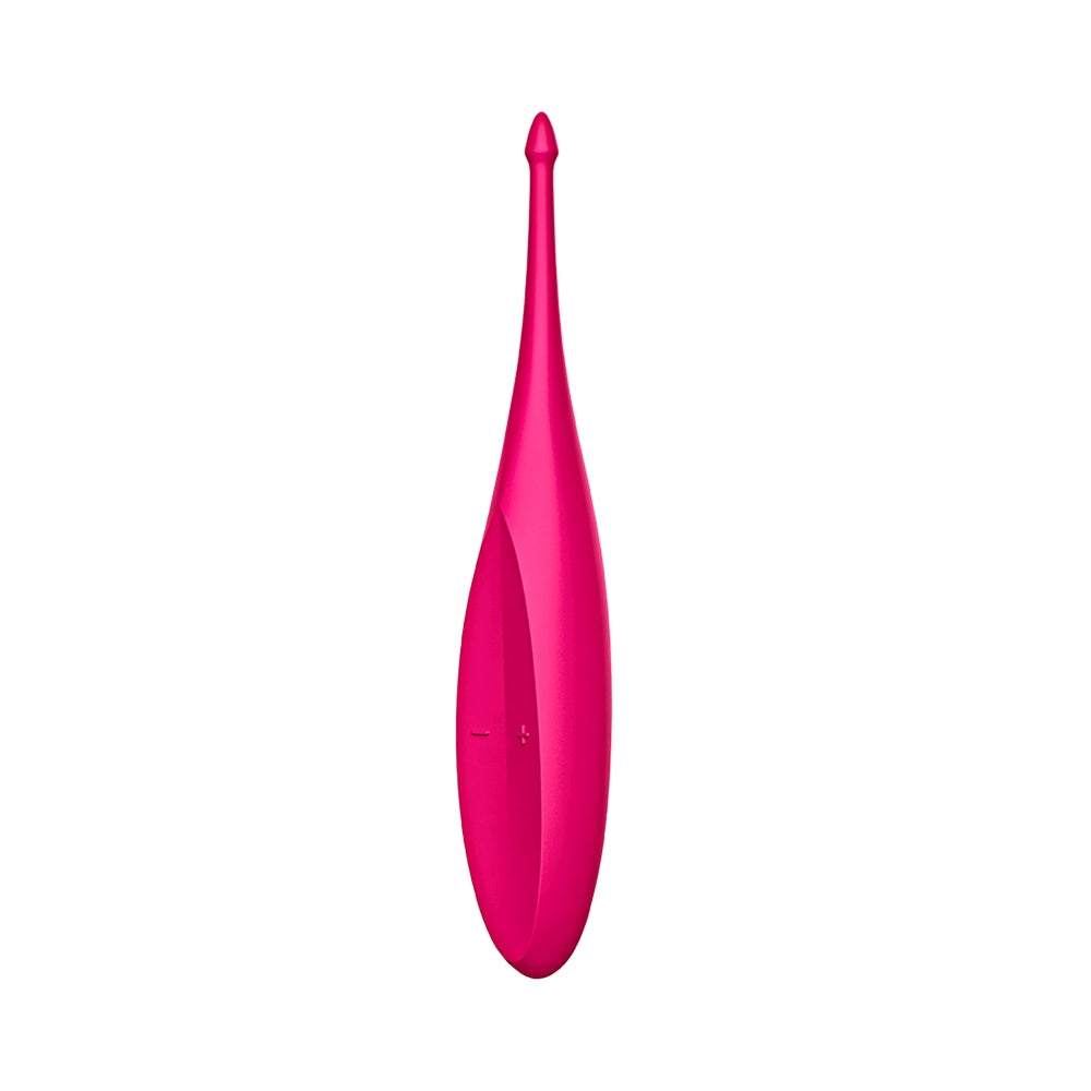 Vibrator Clitoridian de Precizie Satisfyer Twirling Fun cu Cap Rotunjit - Jucarie Erotica din Silicon - 12 Moduri Vibratii - Reincarcabil, Rezistent la apa IPX7 - Fucsia