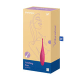 Vibrator Clitoridian de Precizie Satisfyer Twirling Fun cu Cap Rotunjit - Jucarie Erotica din Silicon - 12 Moduri Vibratii - Reincarcabil, Rezistent la apa IPX7 - Fucsia