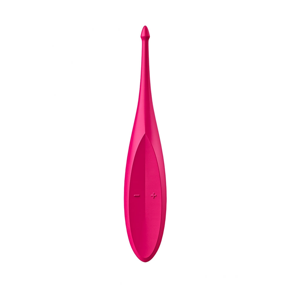 Vibrator Clitoridian de Precizie Satisfyer Twirling Fun cu Cap Rotunjit - Jucarie Erotica din Silicon - 12 Moduri Vibratii - Reincarcabil, Rezistent la apa IPX7 - Fucsia