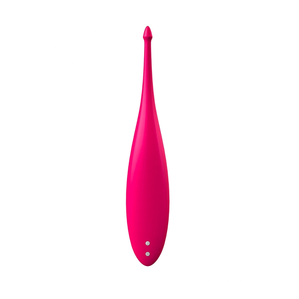 Vibrator Clitoridian de Precizie Satisfyer Twirling Fun cu Cap Rotunjit - Jucarie Erotica din Silicon - 12 Moduri Vibratii - Reincarcabil, Rezistent la apa IPX7 - Fucsia
