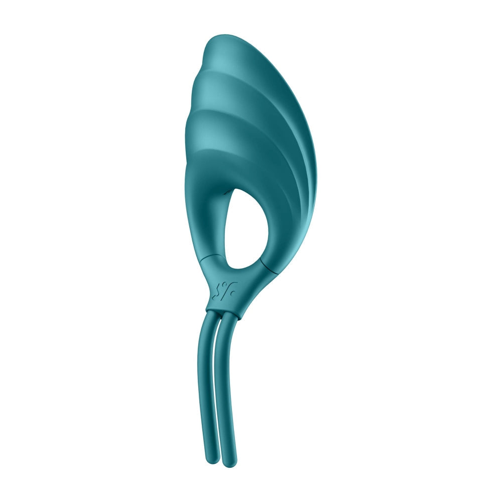 Inel Pentru Penis Satisfyer Swordsman cu Vibratii Turcoaz - sistem ajustabil, silicon sigur pentru corp - 12 Moduri Vibratii - reincarcabil, rezistent la apa IPX7