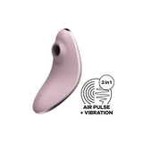 Vibrator Satisfyer Vulva Lover 1 Roz - stimulator dublu cu tehnologie Air Pulse, design cu forma curbata - 11 Moduri Pulsatii, 10 Moduri Vibratii - reincarcabil, rezistent la apa IPX7