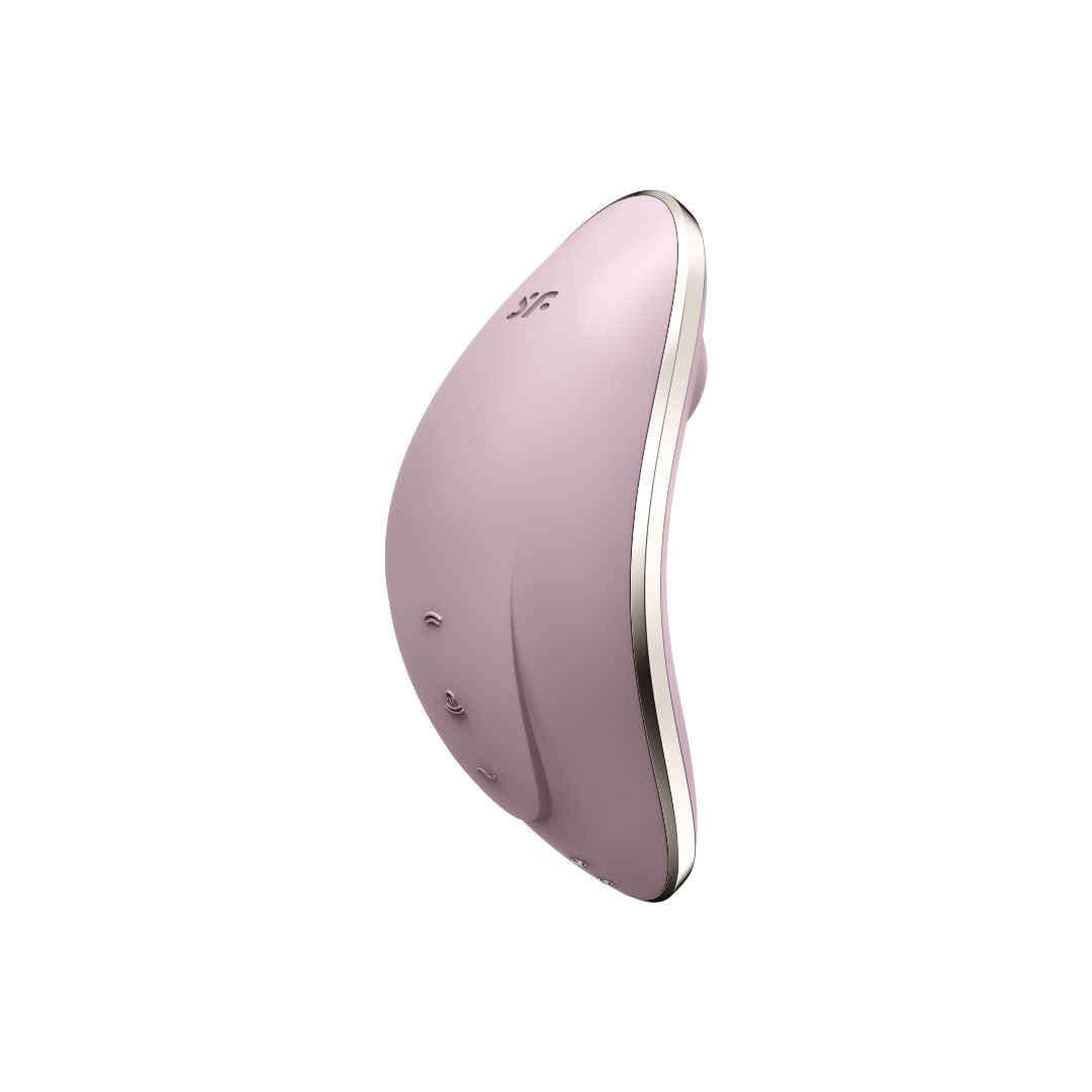Vibrator Satisfyer Vulva Lover 1 Roz - stimulator dublu cu tehnologie Air Pulse, design cu forma curbata - 11 Moduri Pulsatii, 10 Moduri Vibratii - reincarcabil, rezistent la apa IPX7