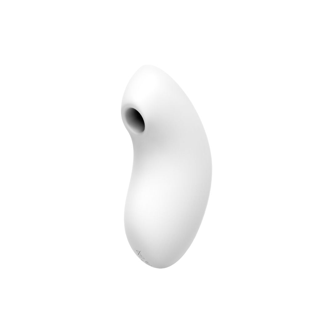 Vibrator Satisfyer Vulva Lover 2 Alb - stimulator dublu cu tehnologie Air Pulse, design cu forma curbata - 11 Moduri Pulsatii, 10 Moduri Vibratii - reincarcabil, rezistent la apa IPX7