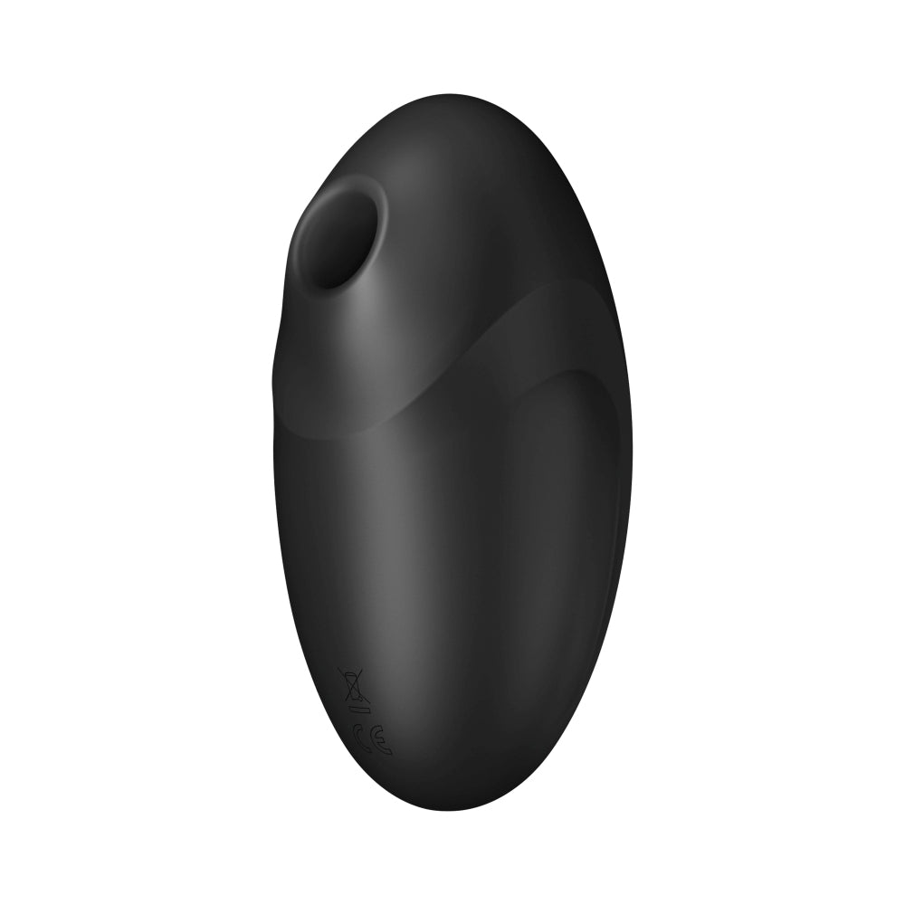 Vibrator Satisfyer Vulva Lover 3 Negru - stimulator dublu cu tehnologie Air Pulse, design cu forma curbata - 11 Moduri Pulsatii, 10 Moduri Vibratii - reincarcabil, rezistent la apa IPX7