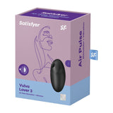 Vibrator Satisfyer Vulva Lover 3 Negru - stimulator dublu cu tehnologie Air Pulse, design cu forma curbata - 11 Moduri Pulsatii, 10 Moduri Vibratii - reincarcabil, rezistent la apa IPX7