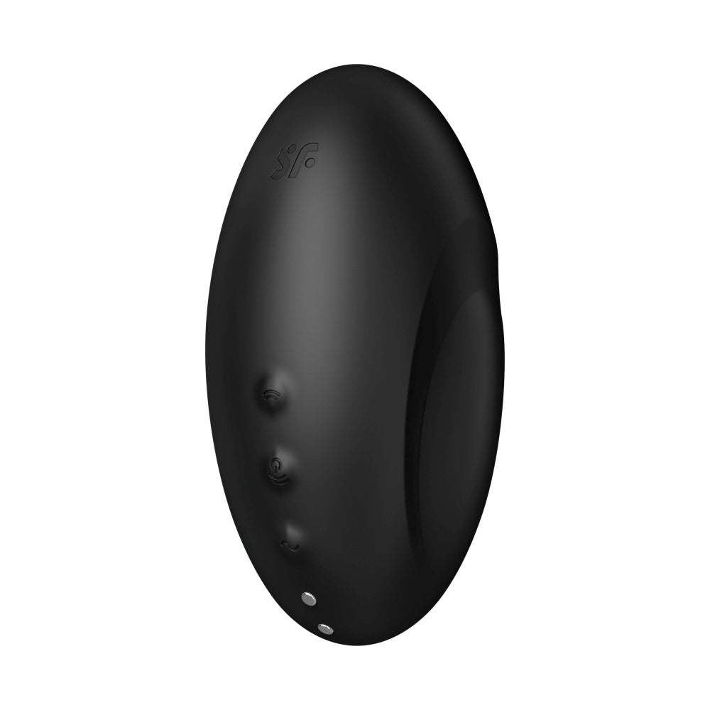 Vibrator Satisfyer Vulva Lover 3 Negru - stimulator dublu cu tehnologie Air Pulse, design cu forma curbata - 11 Moduri Pulsatii, 10 Moduri Vibratii - reincarcabil, rezistent la apa IPX7