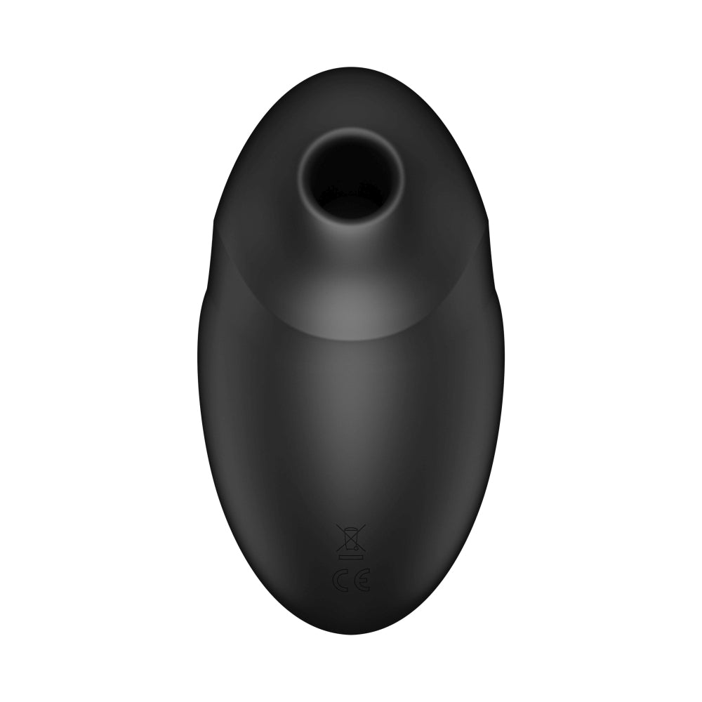 Vibrator Satisfyer Vulva Lover 3 Negru - stimulator dublu cu tehnologie Air Pulse, design cu forma curbata - 11 Moduri Pulsatii, 10 Moduri Vibratii - reincarcabil, rezistent la apa IPX7