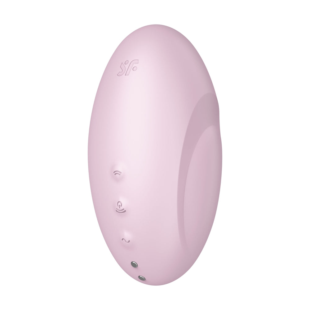Vibrator Satisfyer Vulva Lover 3 Roz - stimulator dublu cu tehnologie Air Pulse, design cu forma curbata - 11 Moduri Pulsatii, 10 Moduri Vibratii - reincarcabil, rezistent la apa IPX7