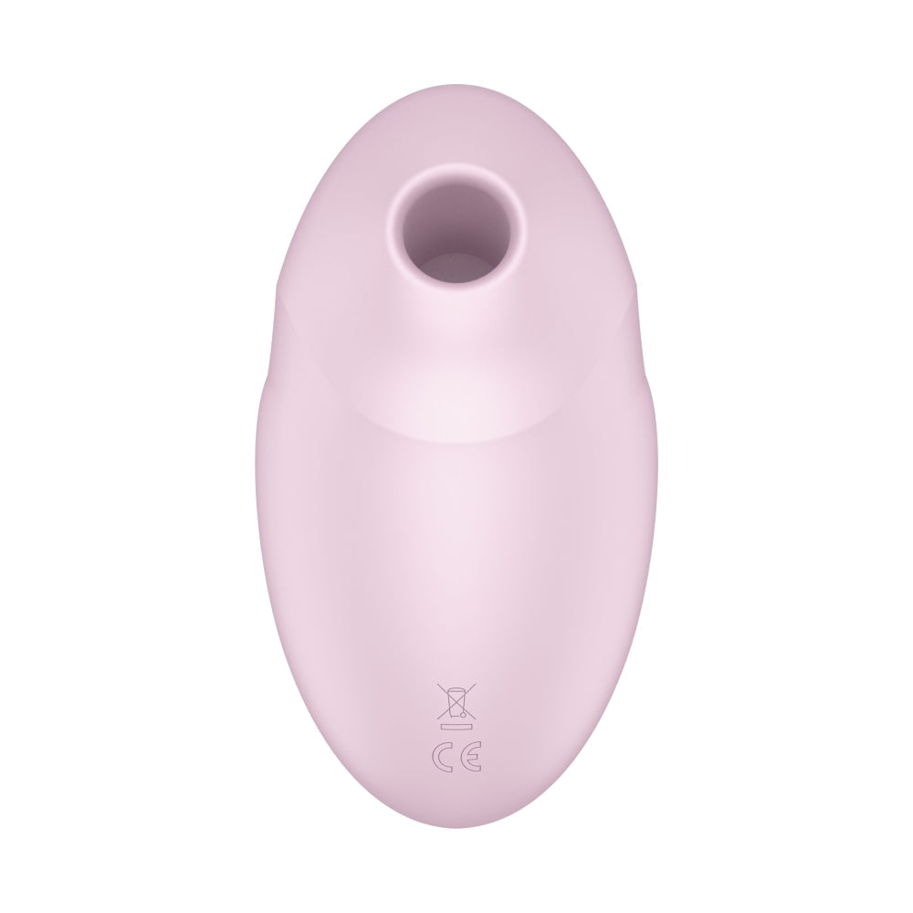 Vibrator Satisfyer Vulva Lover 3 Roz - stimulator dublu cu tehnologie Air Pulse, design cu forma curbata - 11 Moduri Pulsatii, 10 Moduri Vibratii - reincarcabil, rezistent la apa IPX7