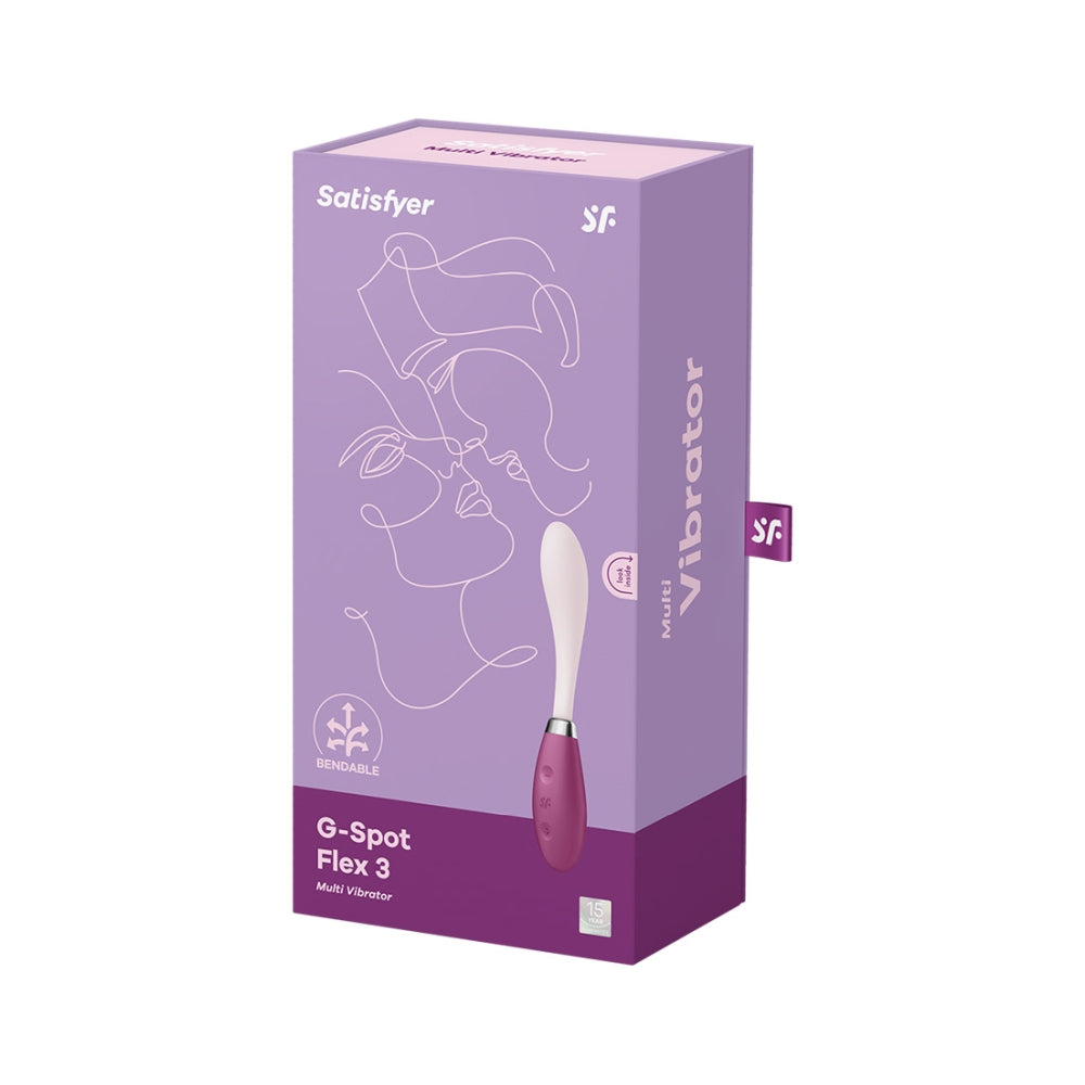 Vibrator Satisfyer G-Spot Flex 3 - Stimulare Punct G si Clitoris, Rabbit Vibrator, Dildo Vibrant cu Ax Flexibil, Jucarie Sexuala pentru Femei - Rezistent la Apa, Reincarcabil, Rosu