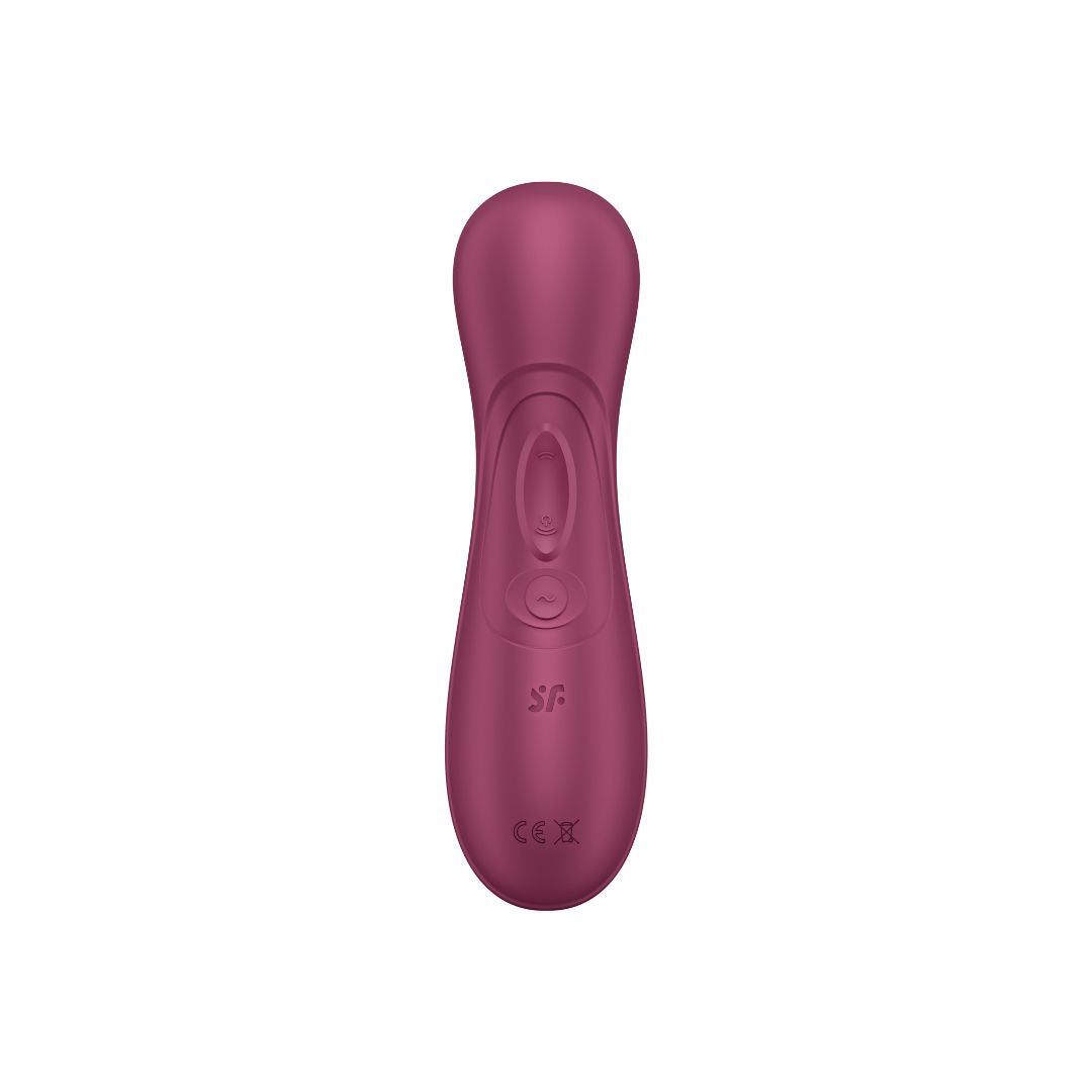 Vibrator clitoridian Satisfyer Pro 2 Generatia 3 (Fara Aplicatie) - Stimulare clitoridiana cu tehnologie Air-Pulse si Liquid-Air - Jucarie sexuala pentru femei, fara contact direct, rezistent la apa, reincarcabil - Rosu Vin