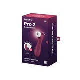 Vibrator clitoridian Satisfyer Pro 2 Generatia 3 (Fara Aplicatie) - Stimulare clitoridiana cu tehnologie Air-Pulse si Liquid-Air - Jucarie sexuala pentru femei, fara contact direct, rezistent la apa, reincarcabil - Rosu Vin