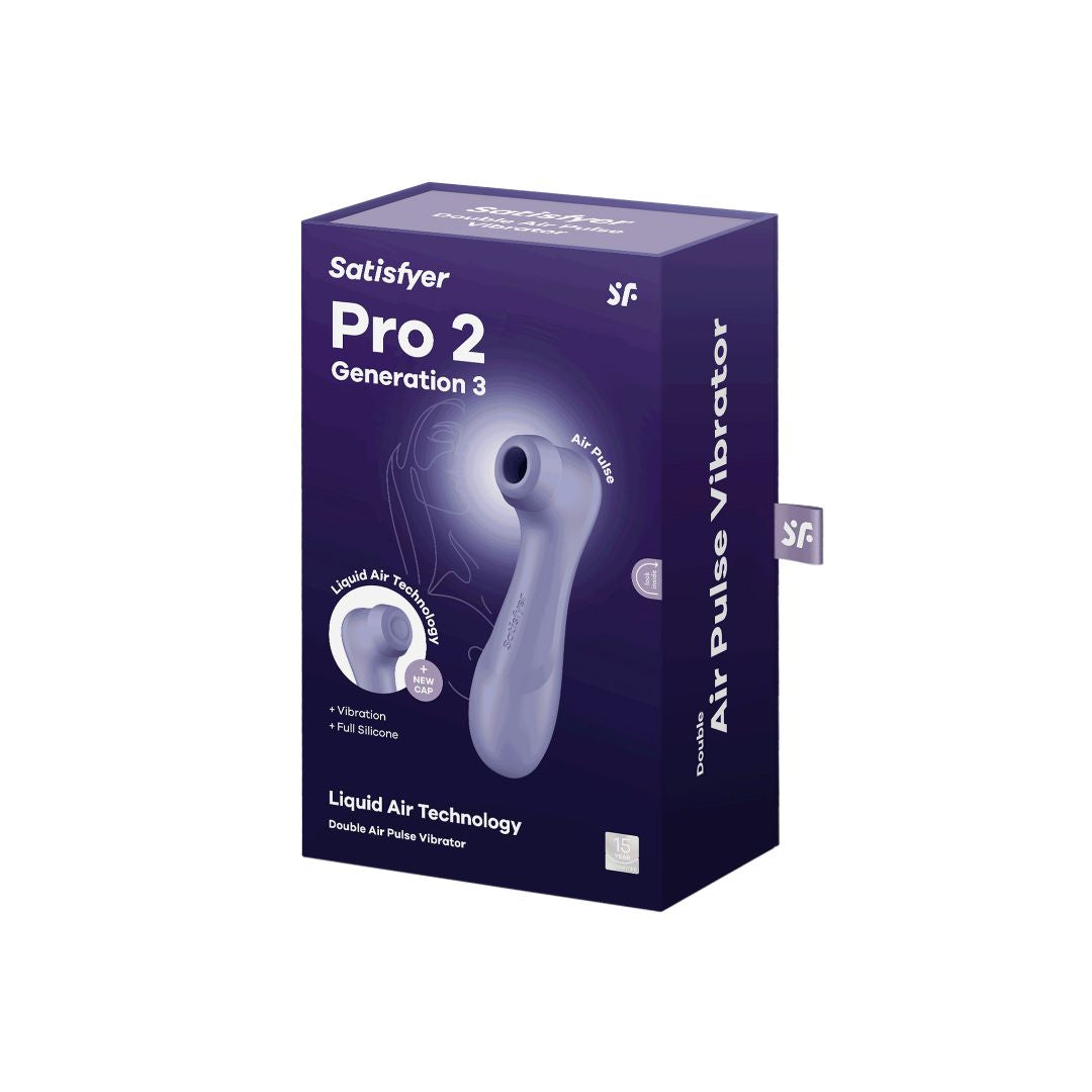 Vibrator clitoridian Satisfyer Pro 2 Generatia 3 (Fara Aplicatie) - Stimulare clitoridiana cu tehnologie Air-Pulse si Liquid-Air - Jucarie sexuala pentru femei, fara contact direct, rezistent la apa, reincarcabil - Lavanda