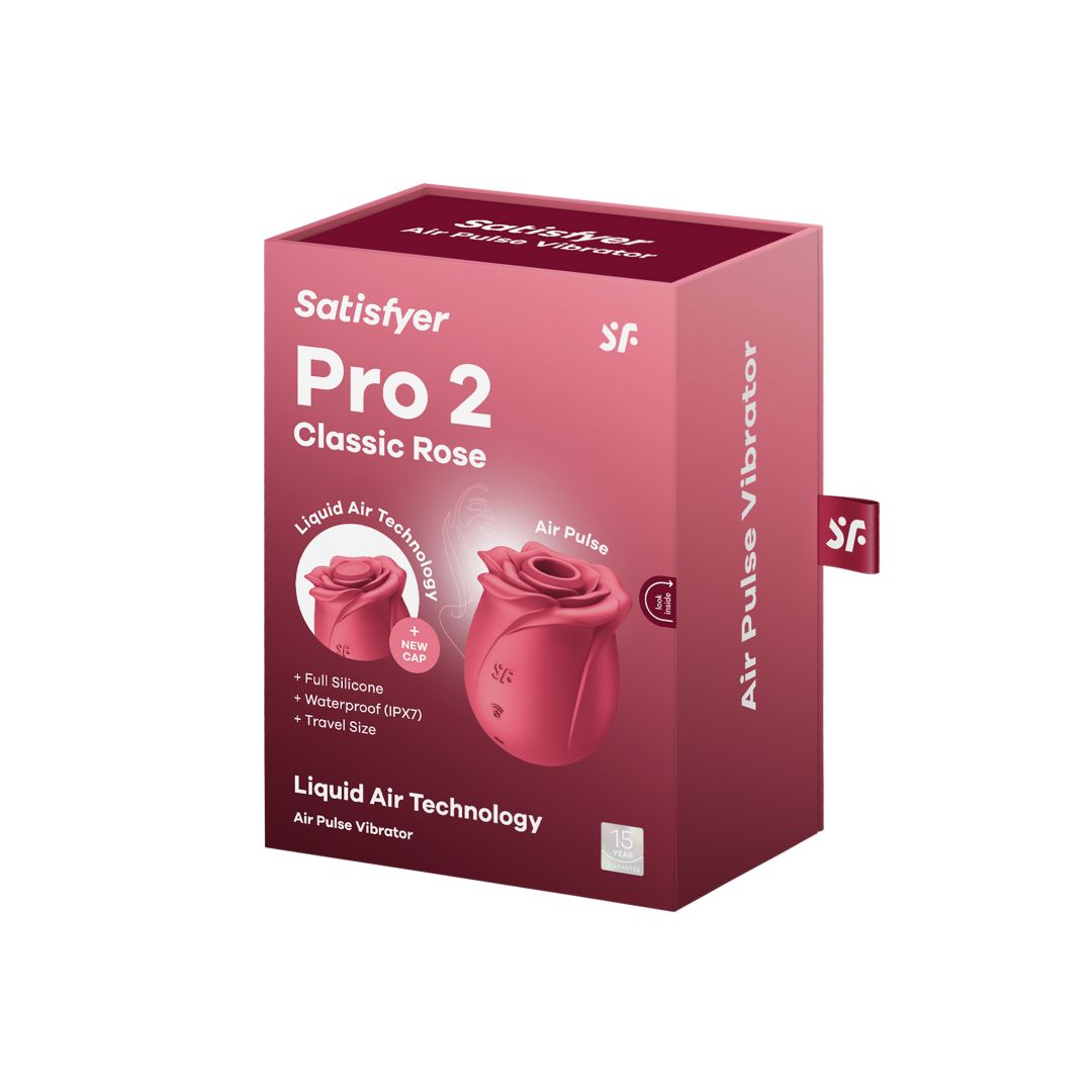 Satisfyer Pro 2 Classic Blossom | Rose Toy | 7cm | Tehnologie Liquid Air | Vibrator cu Unde de Presiune | 11 Programe de Unde de Presiune | Baterie Reincarcabila | Rezistent la Apa (IPX7) | Silicon Prietenos cu Pielea Pink