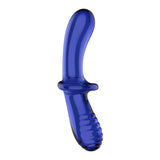 Dildo Satisfyer Double Crystal, 20 cm Punct G, Dildo din Sticla Borosilicat, Structura Neteda si Striata, Maner si Baza Larga pentru Utilizare Sigura, Ideal pentru Jocuri de Temperatura Calda si Rece