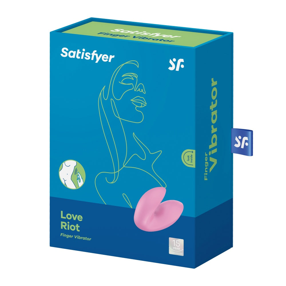 Vibrator Deget Satisfyer Love Riot - Silicon Medical, 12 Programe Vibratie, Impermeabil si Reincarcabil USB