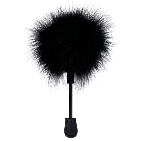 Tickler cu pene moi pentru BDSM - Jucarie erotica pentru incepatori - Stimulare delicata - Negru, 19.7 cm
