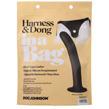 Curea Strap-on cu Dildo Detasabil - Negru, 13.3 cm - ham din piele vegana - dildo detasabil cu ventuza, subtire si perfect pentru incepatori