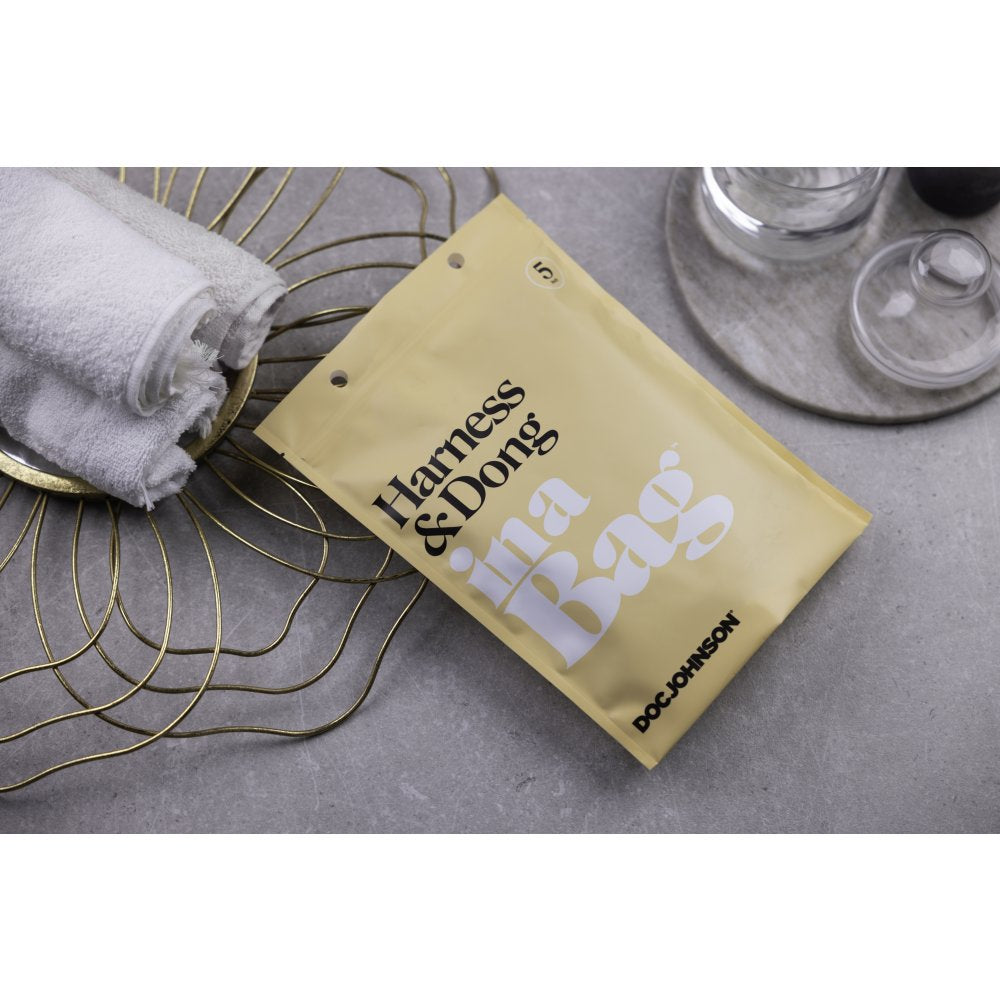 Curea Strap-on cu Dildo Detasabil - Negru, 13.3 cm - ham din piele vegana - dildo detasabil cu ventuza, subtire si perfect pentru incepatori