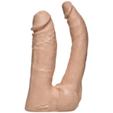 Doc Johnson The Naturals - Dildo pentru Dubla Penetrare - Dildo Gros si Subtire Atasat la Bile - Realizat din PVC Sigur pentru Corp - Fabricat cu Mandrie in America - Dildo Alb