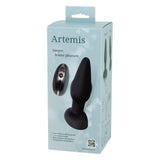 Dop Anal Vibrant cu telecomanda Seven Creations Artemis Silicone Butt Plug, Negru, functie de blocare pentru calatorii, wireless, 7 Moduri Vibratii, 3 Viteze Pulsatii, Impermeabil