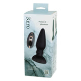 Dop Anal Vibrant cu telecomanda Seven Creations Kero Silicone Butt Plug, Negru, functie de blocare pentru calatorii, wireless, 7 Moduri Vibratii, 3 Viteze Pulsatii, Impermeabil
