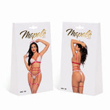Costum Sexy de Asistenta - top din dantela, curea portjartier, chiloti tanga, si bentita - ideal pentru jocuri de rol seducatoare