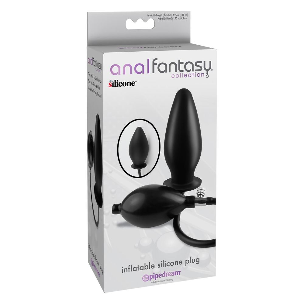 Dop Anal Gonflabil Pipedream Anal Fantasy - Negru, Silicon - cu pompa pentru umflare progresiva