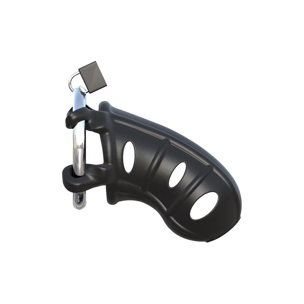 Cusca BDSM Castitate Pentru Penis Neagra - din Silicon cu inel de metal reglabil - Cusca ventilata - design reglabil pentru orice dimensiune de penis