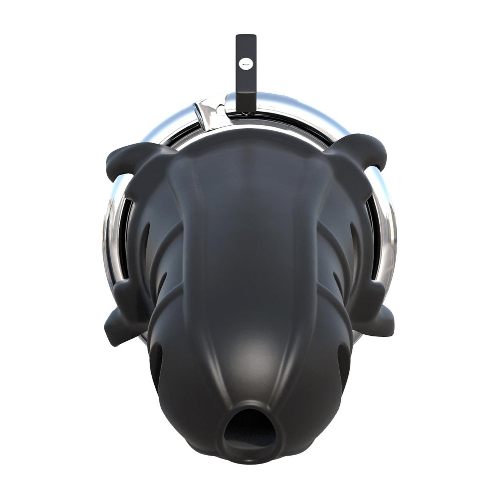 Cusca BDSM Castitate Pentru Penis Neagra - din Silicon cu inel de metal reglabil - Cusca ventilata - design reglabil pentru orice dimensiune de penis