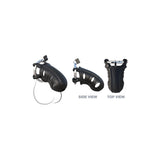 Cusca BDSM Castitate Pentru Penis Neagra - din Silicon cu inel de metal reglabil - Cusca ventilata - design reglabil pentru orice dimensiune de penis
