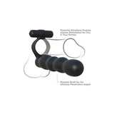Penetrator Dublu Pipedream Fantasy C-Ringz - Negru, 14 cm - cu Vibratii puternice - Inel pentru penis elastic - Rezistent la Apa