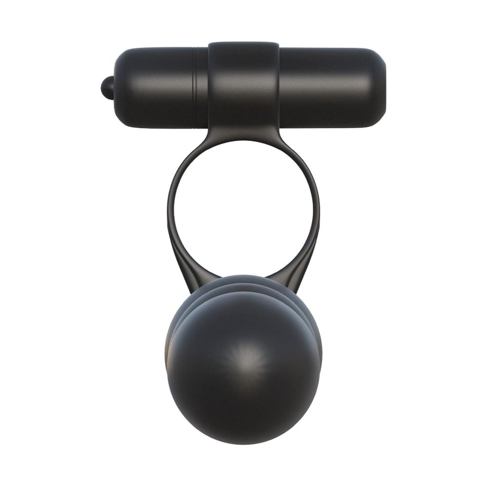 Penetrator Dublu Pipedream Fantasy C-Ringz - Negru, 14 cm - cu Vibratii puternice - Inel pentru penis elastic - Rezistent la Apa