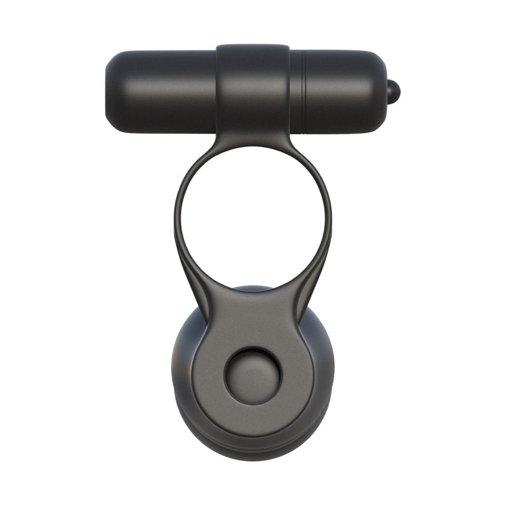 Penetrator Dublu Pipedream Fantasy C-Ringz - Negru, 14 cm - cu Vibratii puternice - Inel pentru penis elastic - Rezistent la Apa