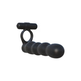 Penetrator Dublu Pipedream Fantasy C-Ringz - Negru, 14 cm - cu Vibratii puternice - Inel pentru penis elastic - Rezistent la Apa