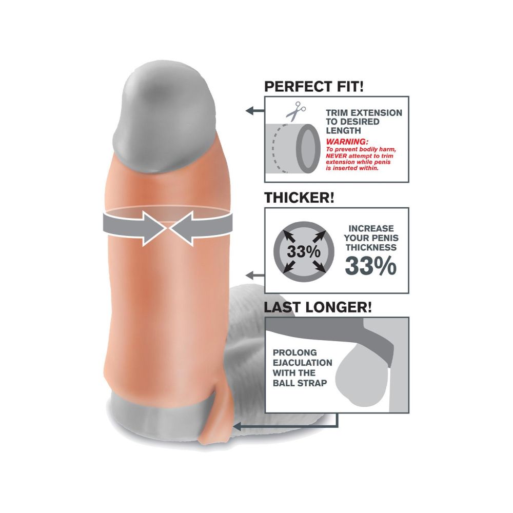 Manson Penis Pipedream Real Feel Enhancer XL Light - Culoarea Pielii - Mareste grosimea penisului - pentru o erectie mai puternica - Include inel pentru scrot
