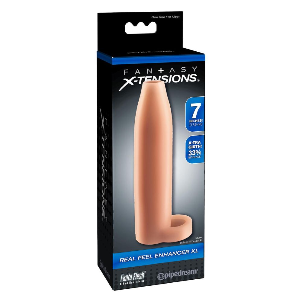Manson Penis Pipedream Real Feel Enhancer XL Light - Culoarea Pielii - Mareste grosimea penisului - pentru o erectie mai puternica - Include inel pentru scrot