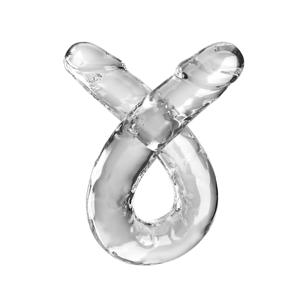 Dildo Dublu Realist King Cock - Transparent, 45 cm - Design cu detalii realistice - Ideal pentru jocuri solo sau in cuplu