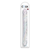 Dildo Dublu Realist King Cock - Transparent, 45 cm - Design cu detalii realistice - Ideal pentru jocuri solo sau in cuplu