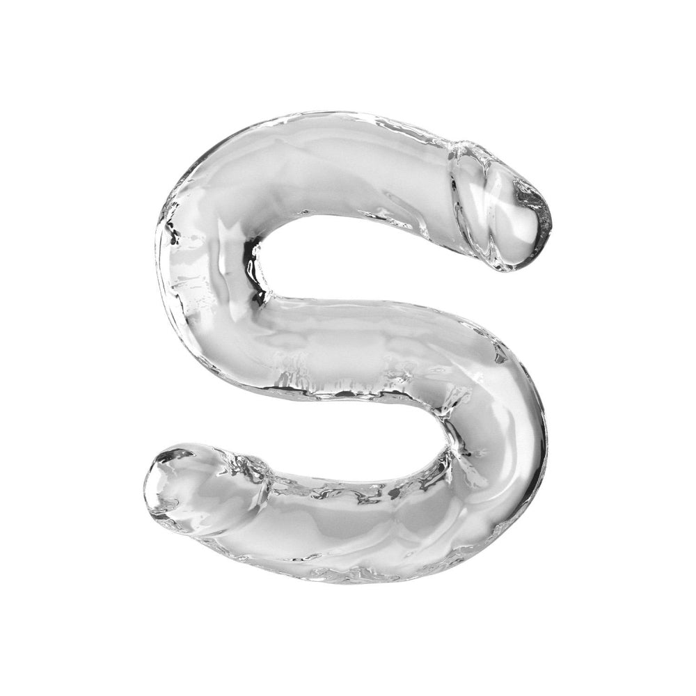 Dildo Dublu Realist King Cock - Transparent, 45 cm - Design cu detalii realistice - Ideal pentru jocuri solo sau in cuplu