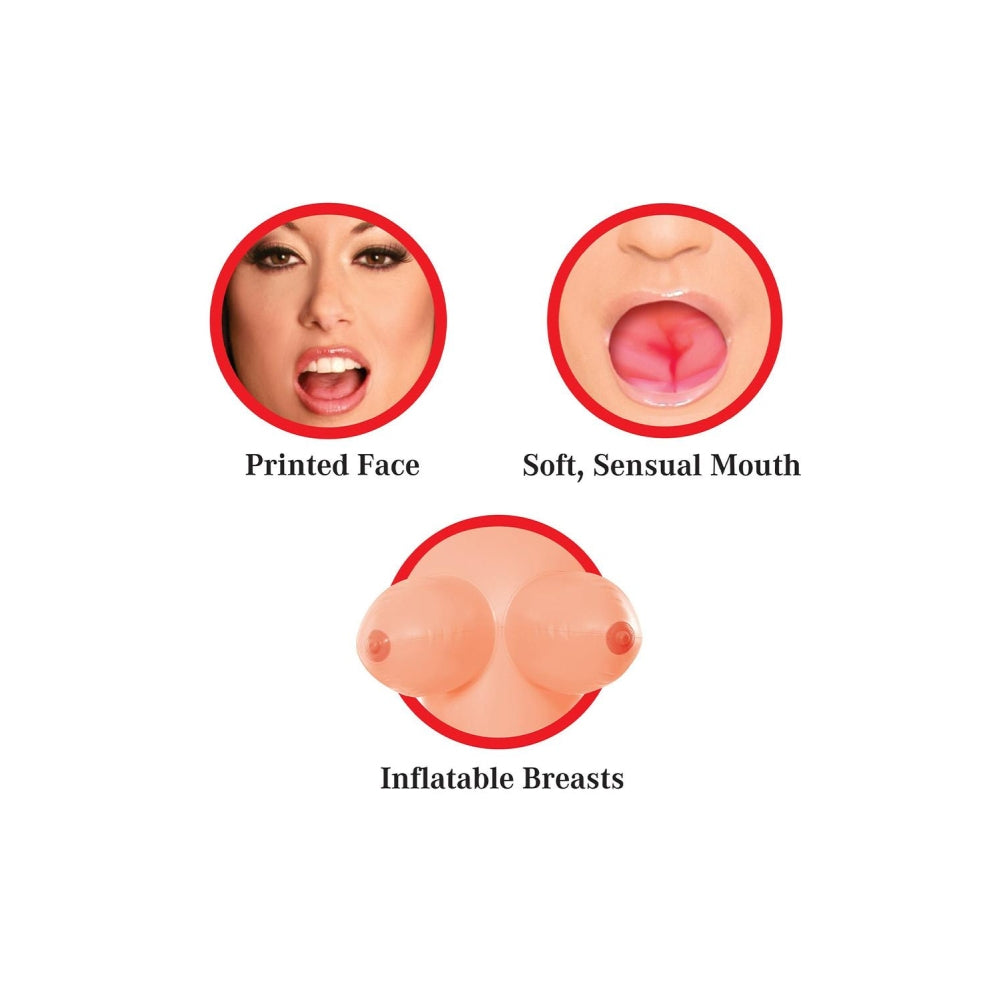 Papusa Gonflabila PDX Extreme Brooke Doll - Marime naturala, Gonflabila si usor de depozitat - 3 Orificii: Oral, vaginal si anal