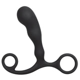 Stimulator Prostata BLUE LINE C&B Gear - Negru - Silicon cu suprafata neteda, hipoalergenic si fara ftalati - tickler extern pentru perineu, stim de prindere inelat