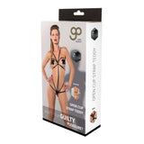 Lenjerie Sexy Body Cupe Deschise Guilty Pleasure – Bretele Ajustabile, Material Wetlook Stralucitor, Expunere Completa, Negru