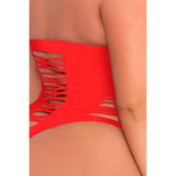 Lenjerie Sexy Bodysuit Fara Cusaturi Rosu Pink Lipstick Lingerie cu Decolteu Adanc si Spate Deschis, Plus Size