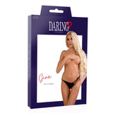 Lenjerie Sexy V-String Negru din Dantela Daring Intimates Gina - Croiala Strappy, Confort si Rafinament