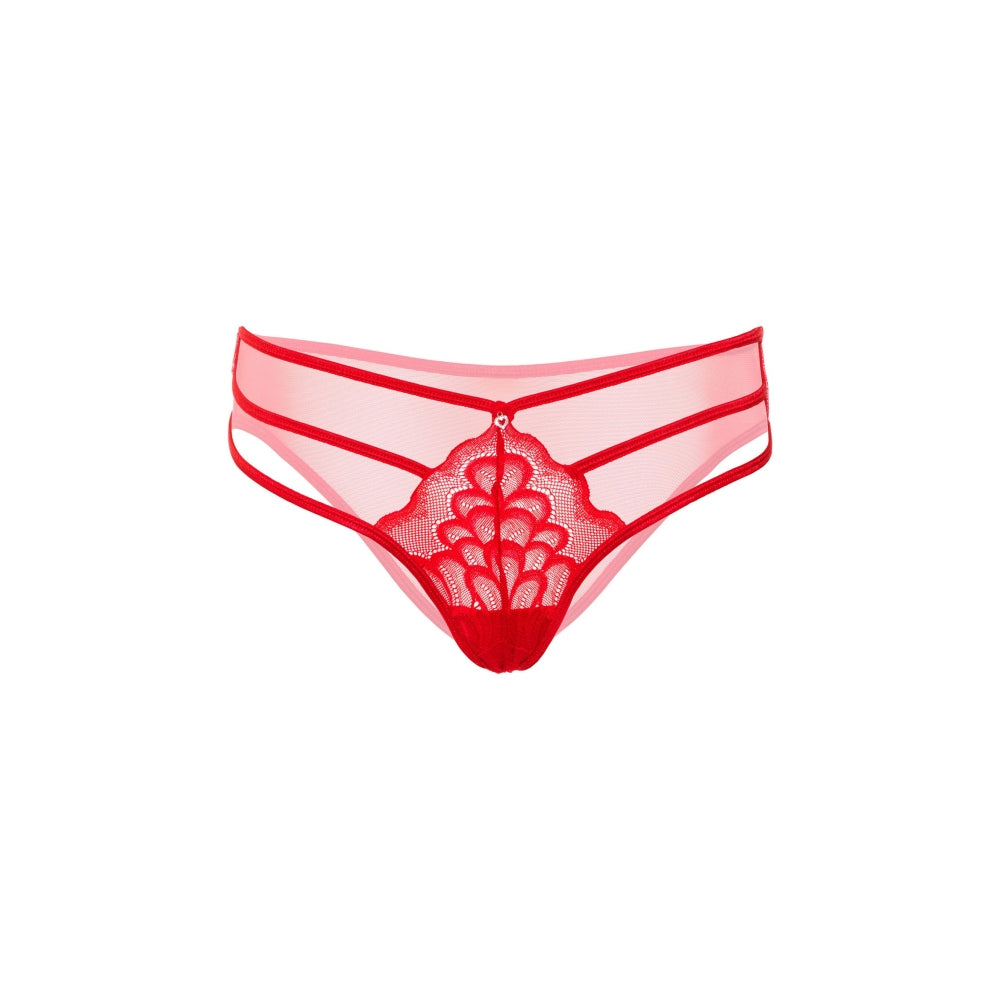 Lenjerie Sexy Chilot Tanga Rosu din Dantela cu Barete Daring Intimates - Design Sexy si Elegant