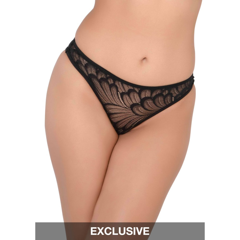 Lenjerie Sexy Chilot Negru Hiphugger din Dantela cu Plasa Fronsata Daring Intimates - Confort si Design Elegant